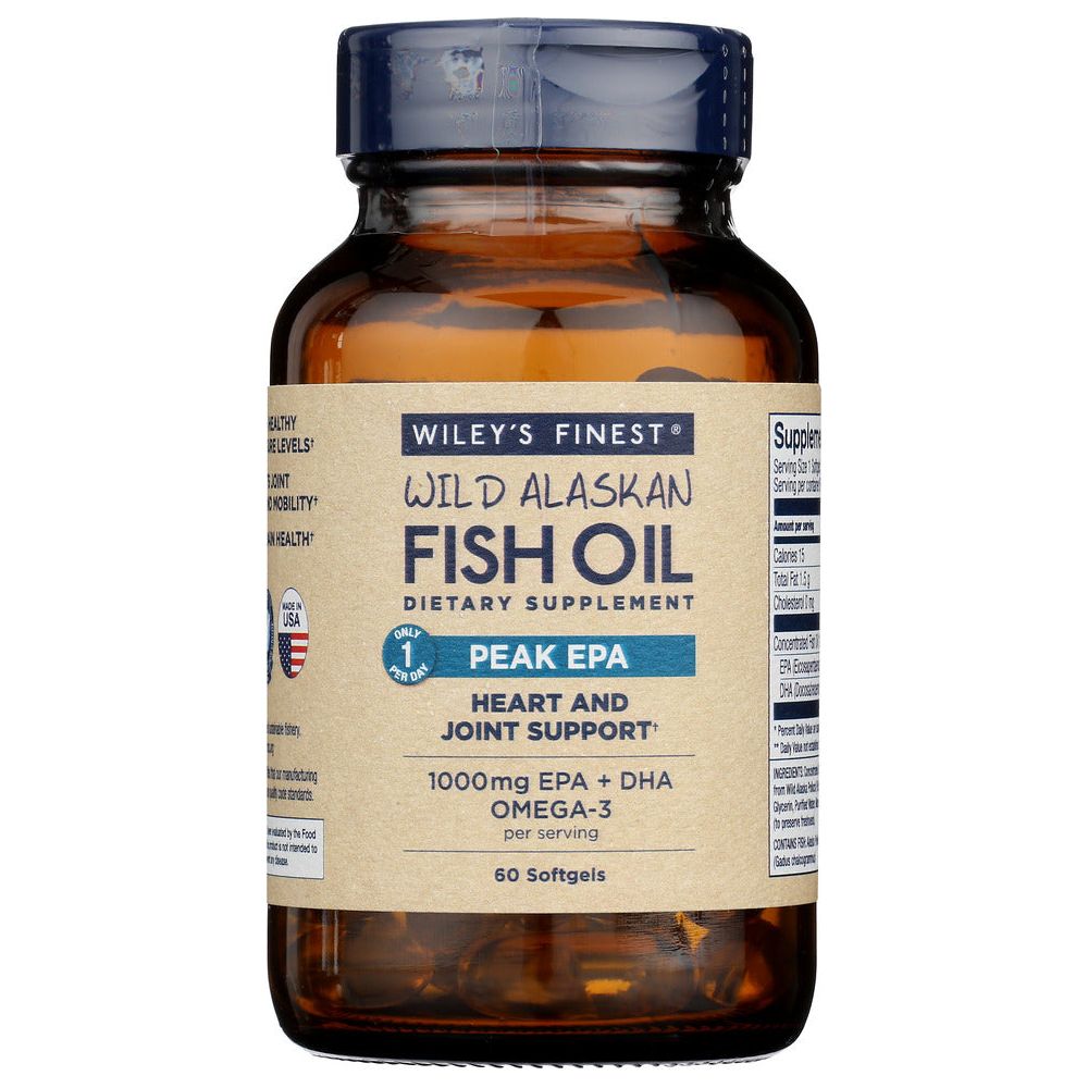 WILEYS FINEST: Peak EPA Wild Alaskan Fish Oil, 60 sg