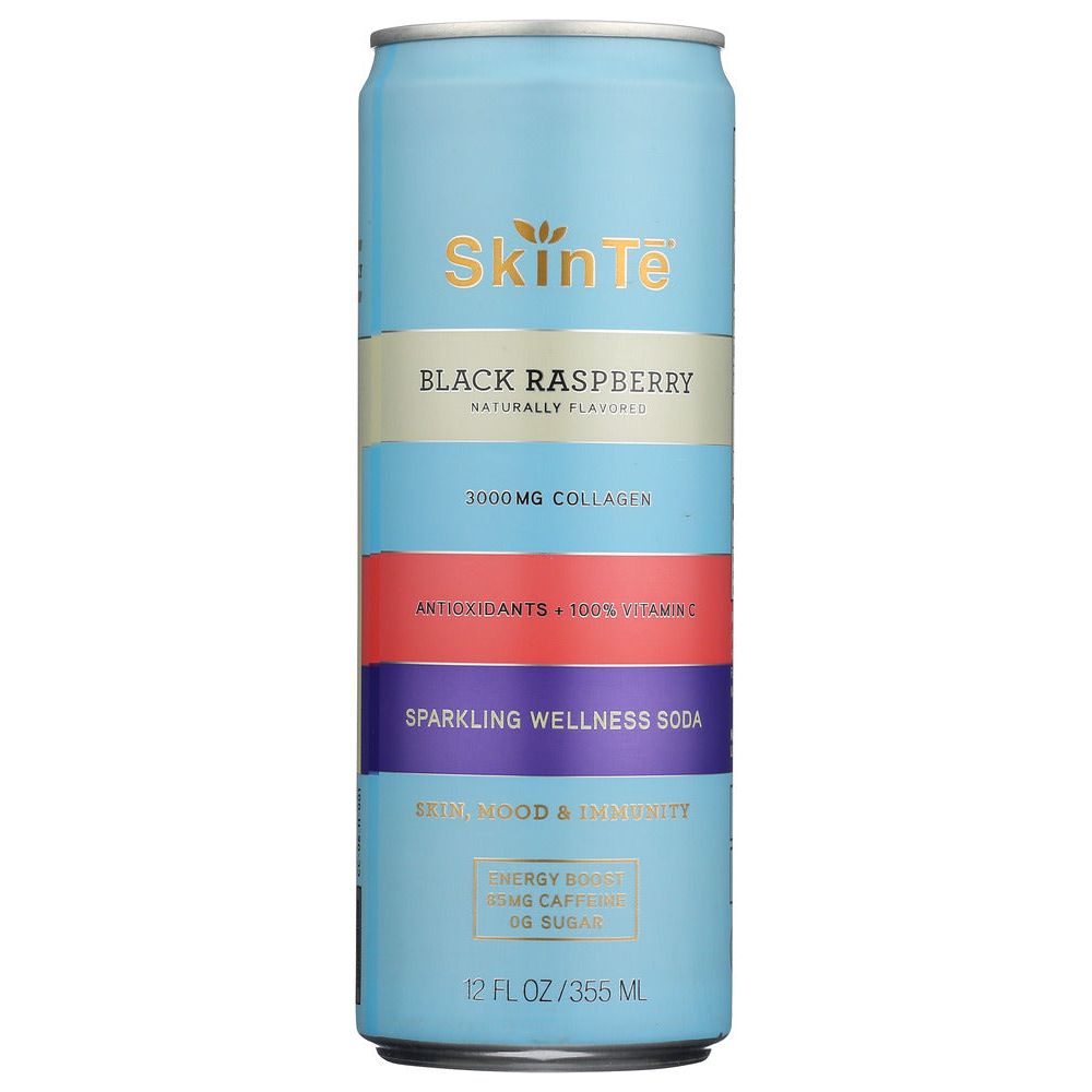 SKIN TE: Black Raspberry Sparkling Wellness Tea, 12 fo