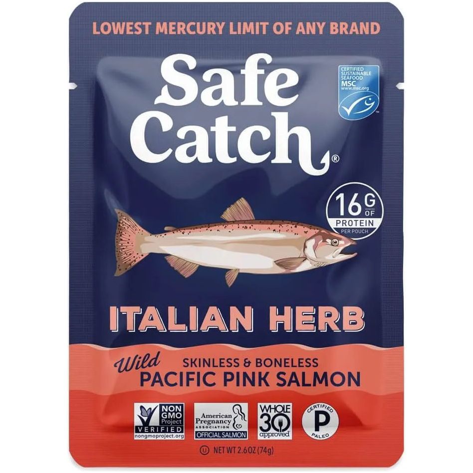 SAFECATCH: Wild Pacific Pink Salmon Italian Herb Pouch, 2.6 oz