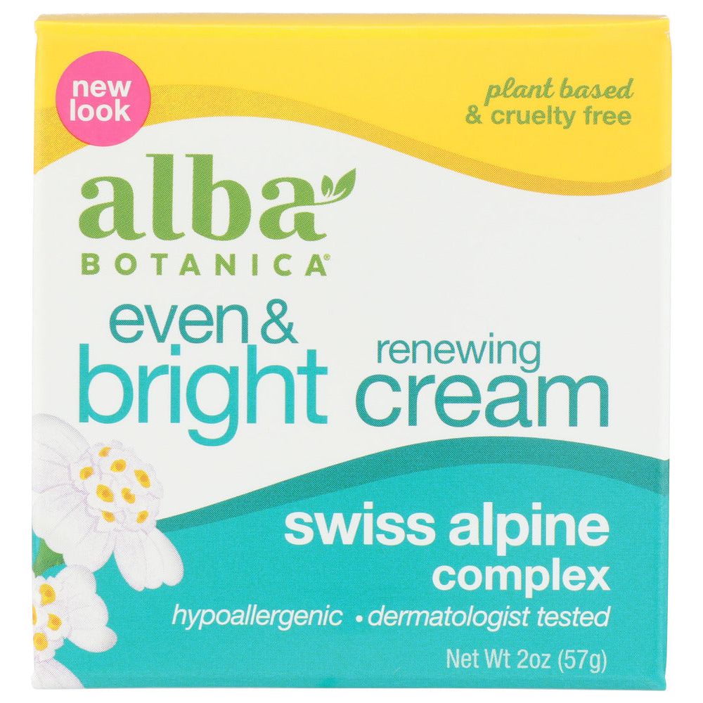 ALBA BOTANICA: Even & Bright Renewing Cream with Swiss Alpine Complex, 2 oz - #tag1# - #tag2#
