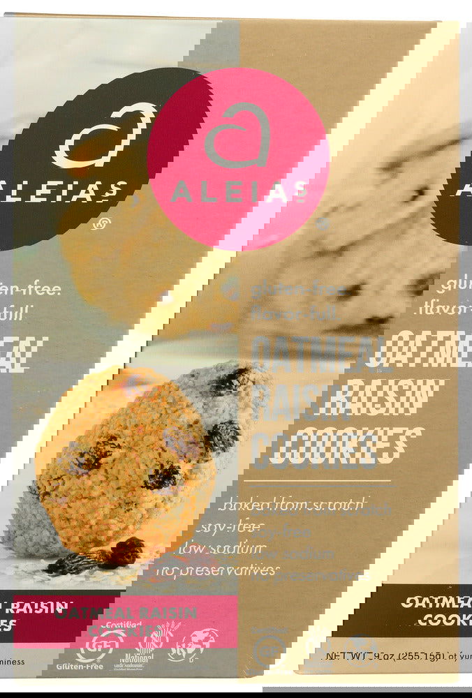 ALEIAS: Gluten Free Oatmeal Raisin Cookies, 9 oz - #tag1# - #tag2#