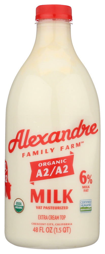 ALEXANDRE FAMILY FARM: Organic A2A2 Cream Top Whole Milk, 48 fo - #tag1# - #tag2#