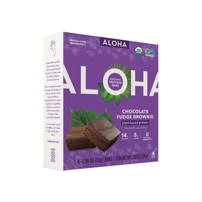 ALOHA: Chocolate Fudge Brownie Protein Bar 4Pack, 7.92 oz - #tag1# - #tag2#