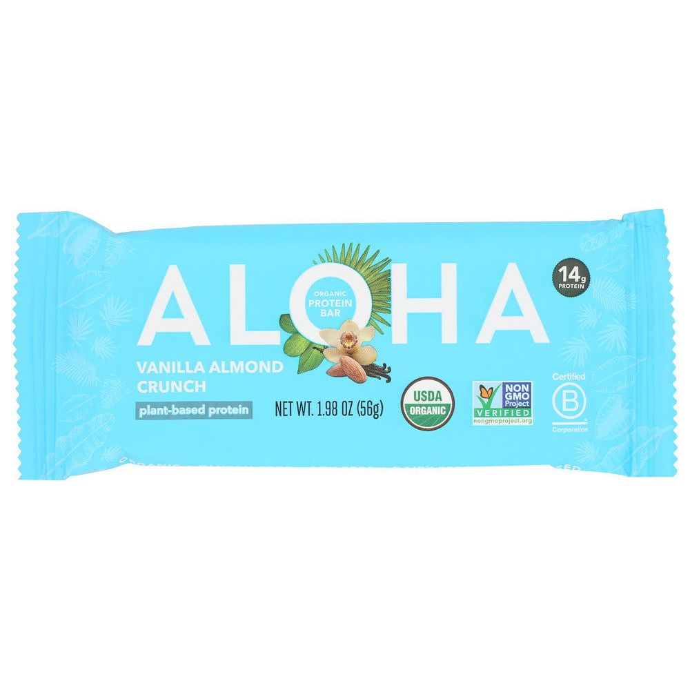 ALOHA: Vanilla Almond Crunch Protein Bar, 1.9 oz - Sunshine Co Op. - #tag1#