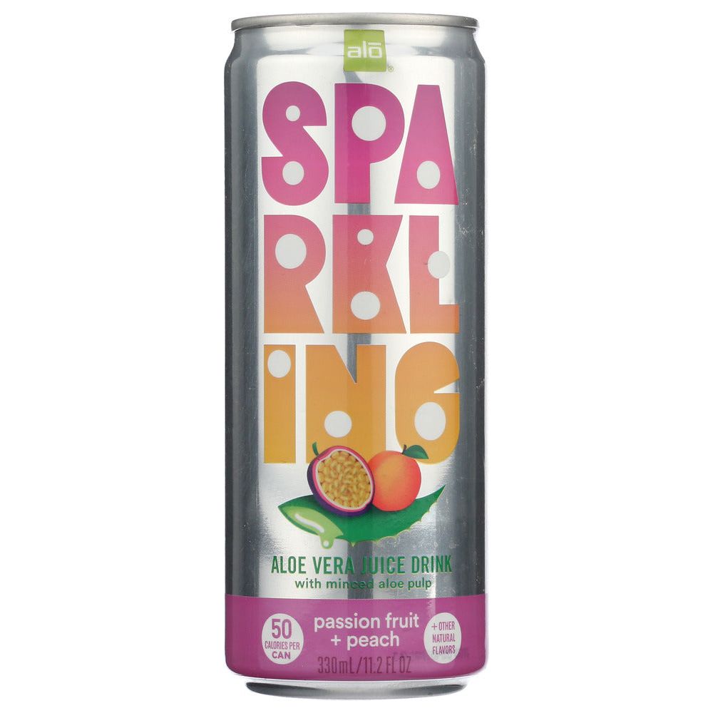ALO: Sparkling Passionfruit Peach Aloe Vera Juice, 11.2 fo - #tag1# - #tag2#
