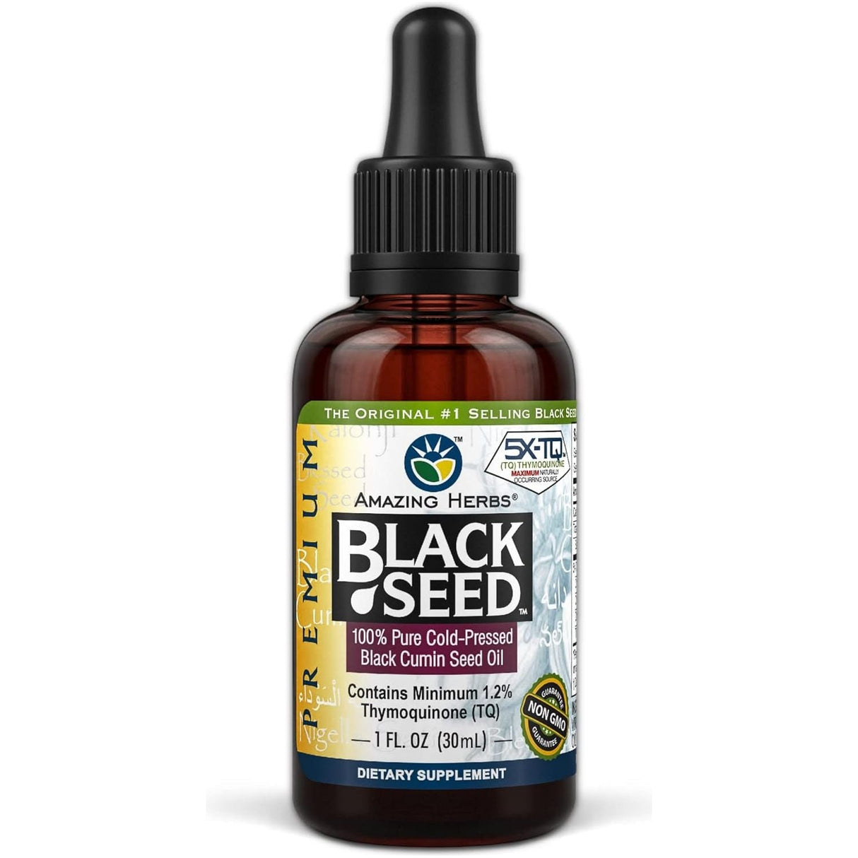 AMAZING HERBS BLACK SEED 100% Pure Cold-Pressed Black Cumin Seed Oil, 1 FL OZ - #tag1# - #tag2#