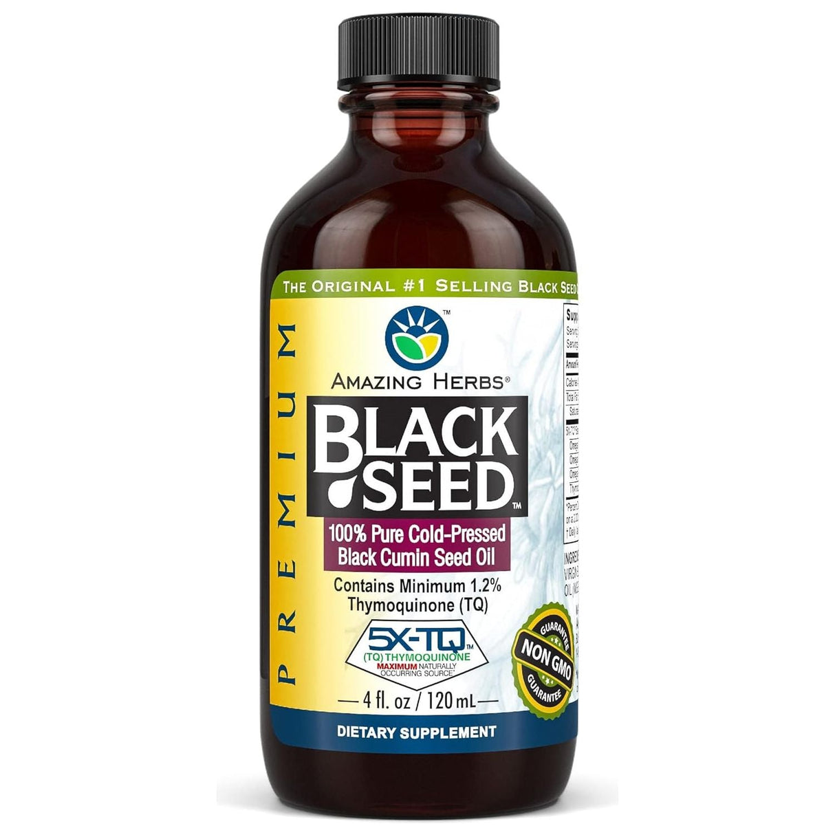 AMAZING HERBS BLACK SEED 100% Pure Cold-Pressed Black Cumin Seed Oil, 4 FL OZ - #tag1# - #tag2#