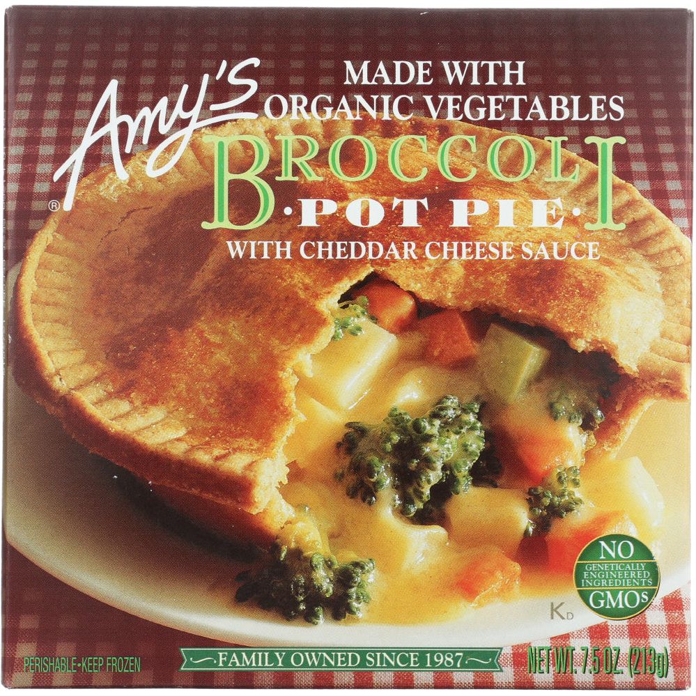 AMY'S: Broccoli with Cheddar Cheese Sauce Pot Pie, 7.5 Oz - #tag1# - #tag2#