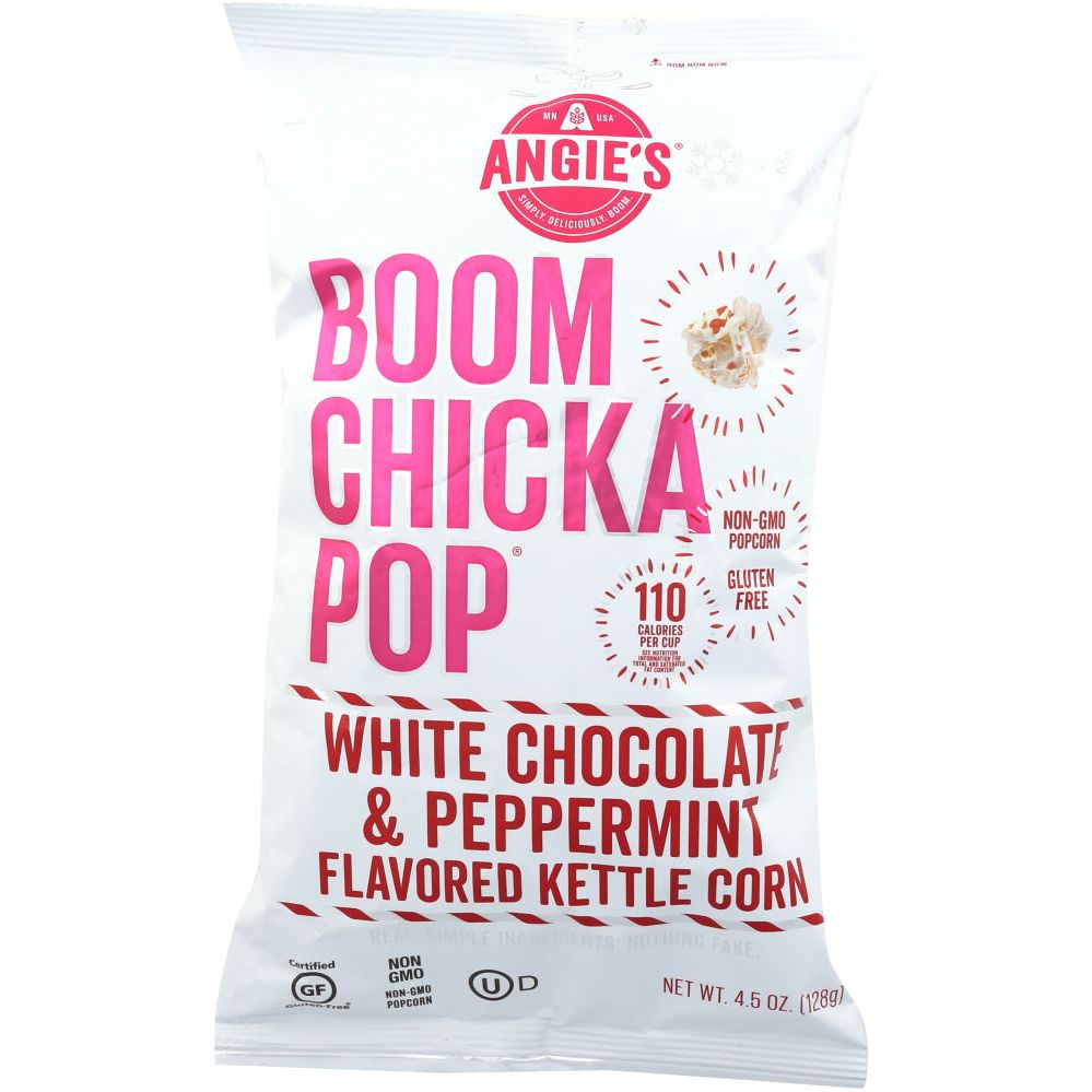 ANGIES: Boomchickapop White Chocolate And Peppermint Flavored Kettle Corn, 4.5 oz - #tag1# - #tag2#