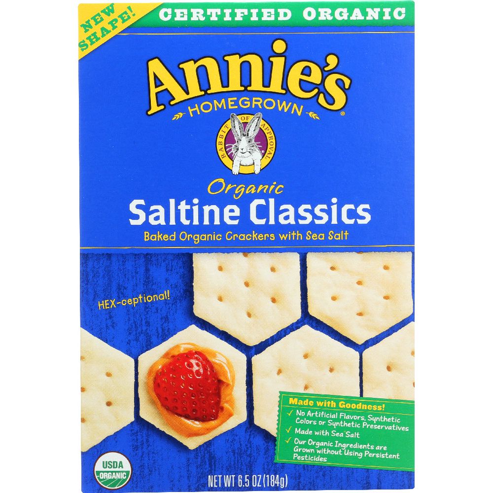 ANNIE'S HOMEGROWN: Organic Saltine Classics Baked Organic Crackers with Sea Salt, 6.5 oz - #tag1# - #tag2#