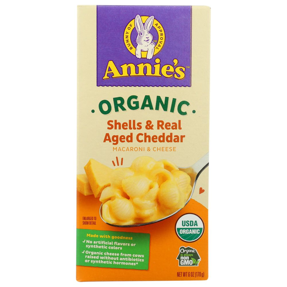 ANNIE'S HOMEGROWN: Organic Shells & Real Aged Cheddar Macaroni & Cheese, 6 Oz - #tag1# - #tag2#