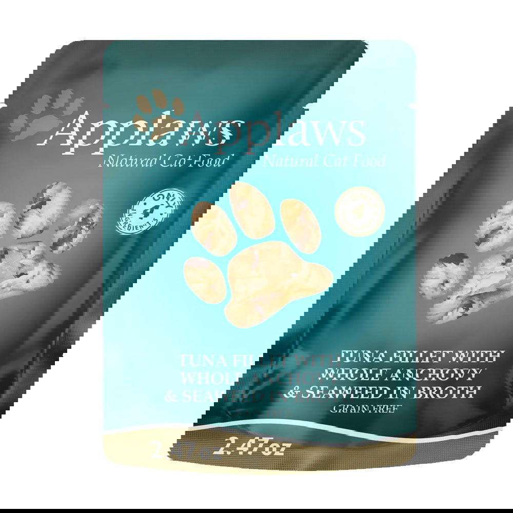 APPLAWS: Cat Food Pouch Tuna with whole Anchovy and Seaweed in Broth 2.47 oz - #tag1# - #tag2#