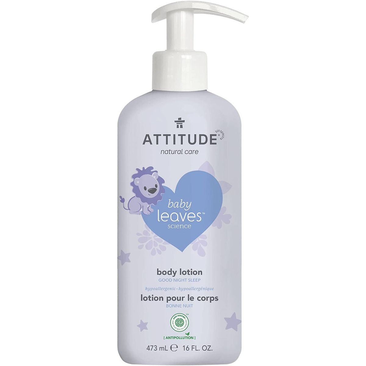 ATTITUDE: Baby Leaves Good Night Sleep Body Lotion, 16 fo - #tag1# - #tag2#