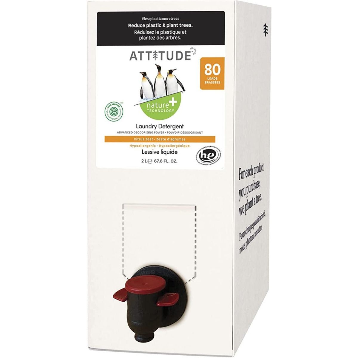 ATTITUDE: Citrus Zest 80 Loads Eco-Refill Laundry Detergent, 67.6 fo - #tag1# - #tag2#