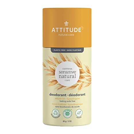 ATTITUDE: Natural Argan Oil Baking Soda Free Deodorant Stick For Sensitive Skin, 3 oz - #tag1# - #tag2#