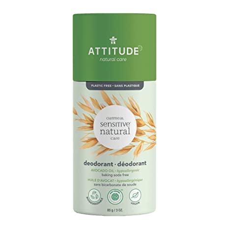 ATTITUDE: Natural Avocado Oil Baking Soda Free Deodorant Stick For Sensitive Skin, 3 oz - #tag1# - #tag2#
