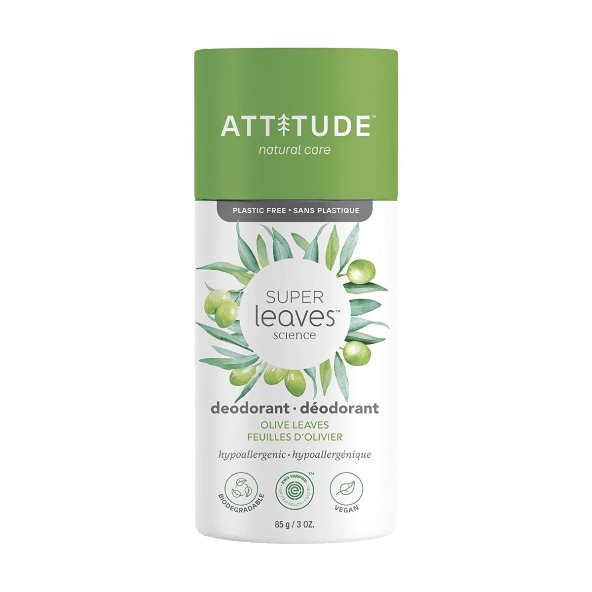ATTITUDE: Super Leaves Olive Leaves Deodorant, 3 oz - #tag1# - #tag2#