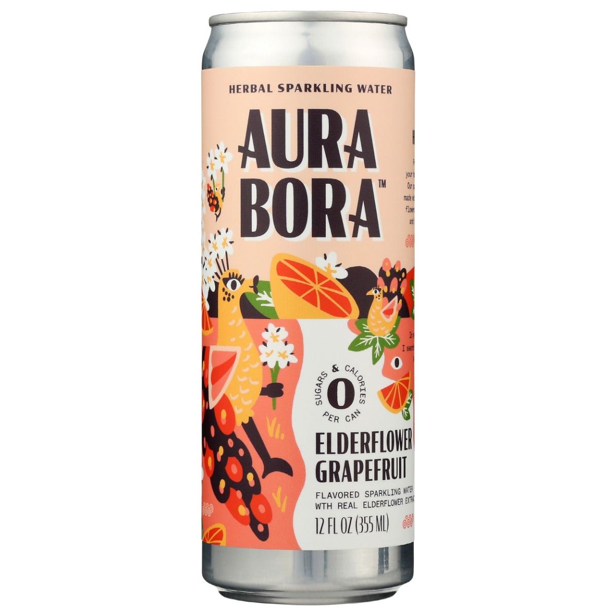 AURA BORA: Elderflower Grapefruit Sparkling Water, 12 fo - #tag1# - #tag2#