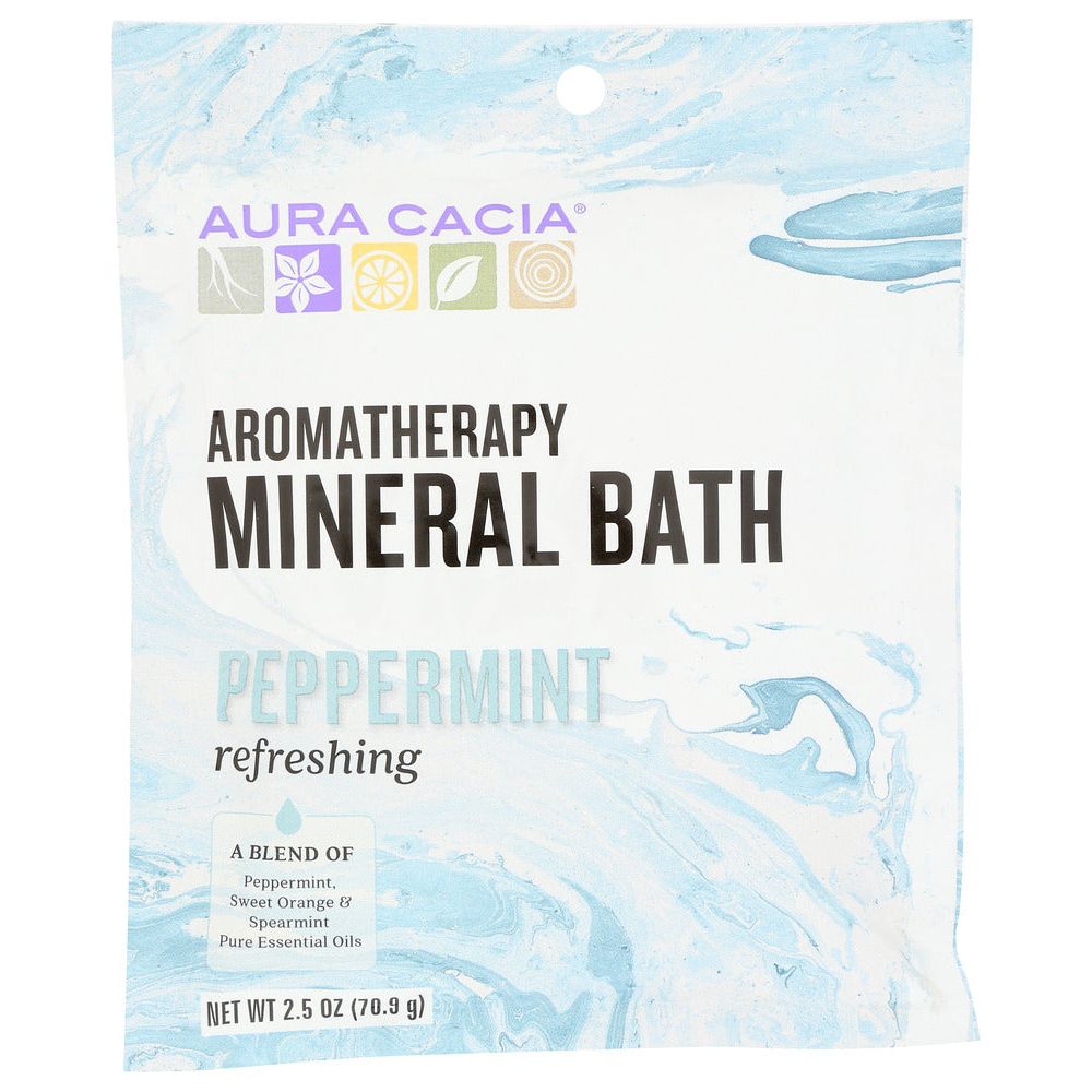 AURA CACIA: Aromatherapy Mineral Bath Refreshing Peppermint , 2.5 Oz - #tag1# - #tag2#