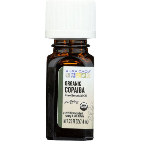 AURA CACIA: Organic Copaiba Pure Essential Oil, 0.25 oz - #tag1# - #tag2#