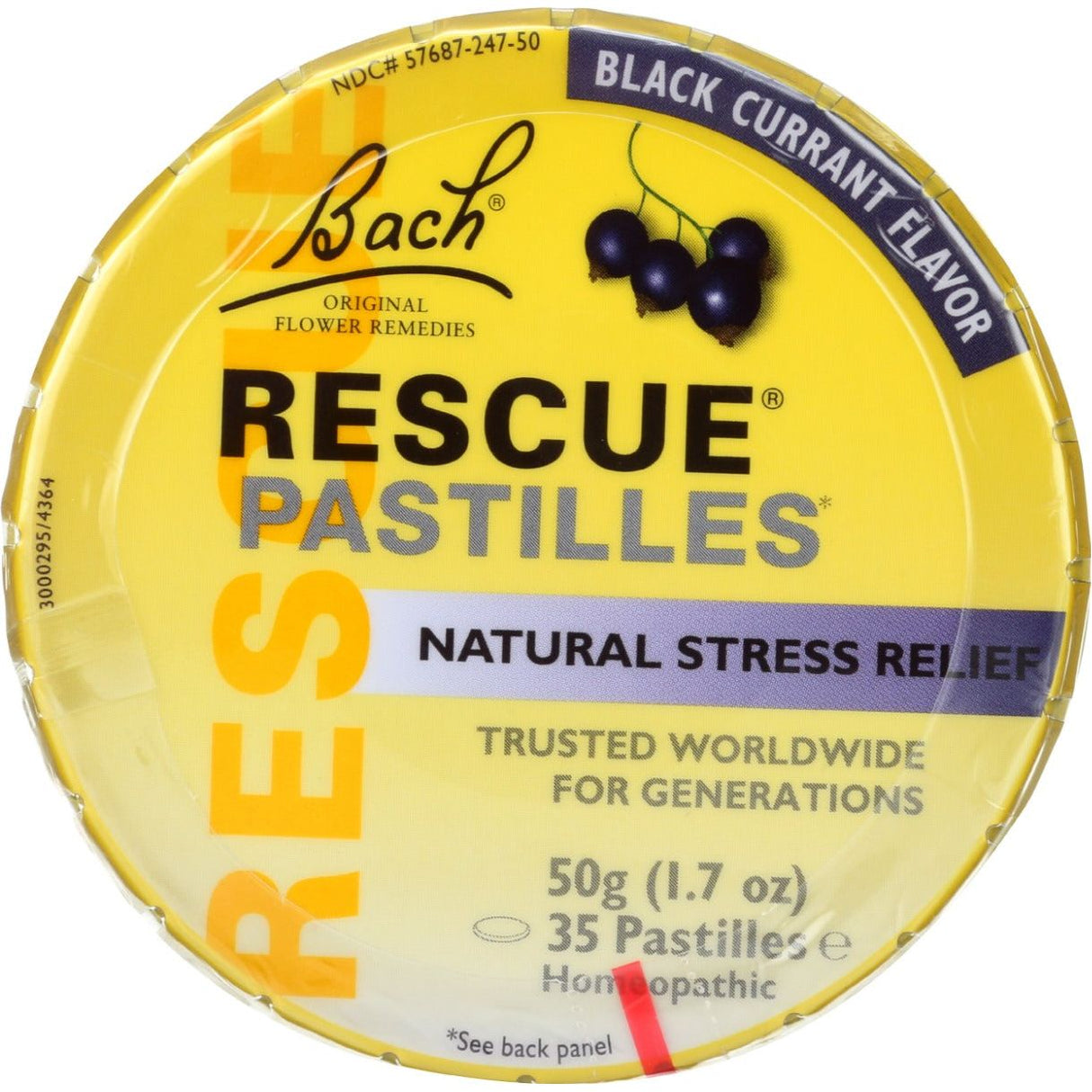 BACH: Flower Remedies Rescue Pastilles Black Currant, 50 gm - #tag1# - #tag2#