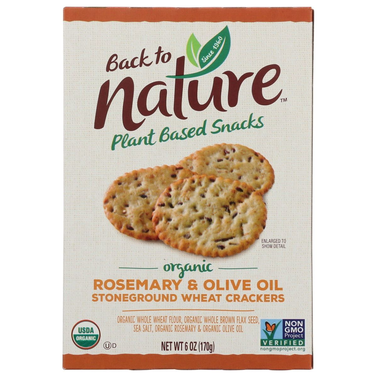 BACK TO NATURE: Rosemary and Olive Oil Cracker, 6 oz - Sunshine Co Op. - #tag1# - #tag2# - #tag3# - #tag4#