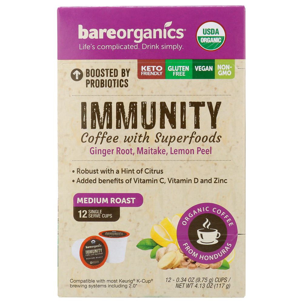 BAREORGANICS: Organic Immunity Coffee With Superfoods, 4.13 oz - #tag1# - #tag2#