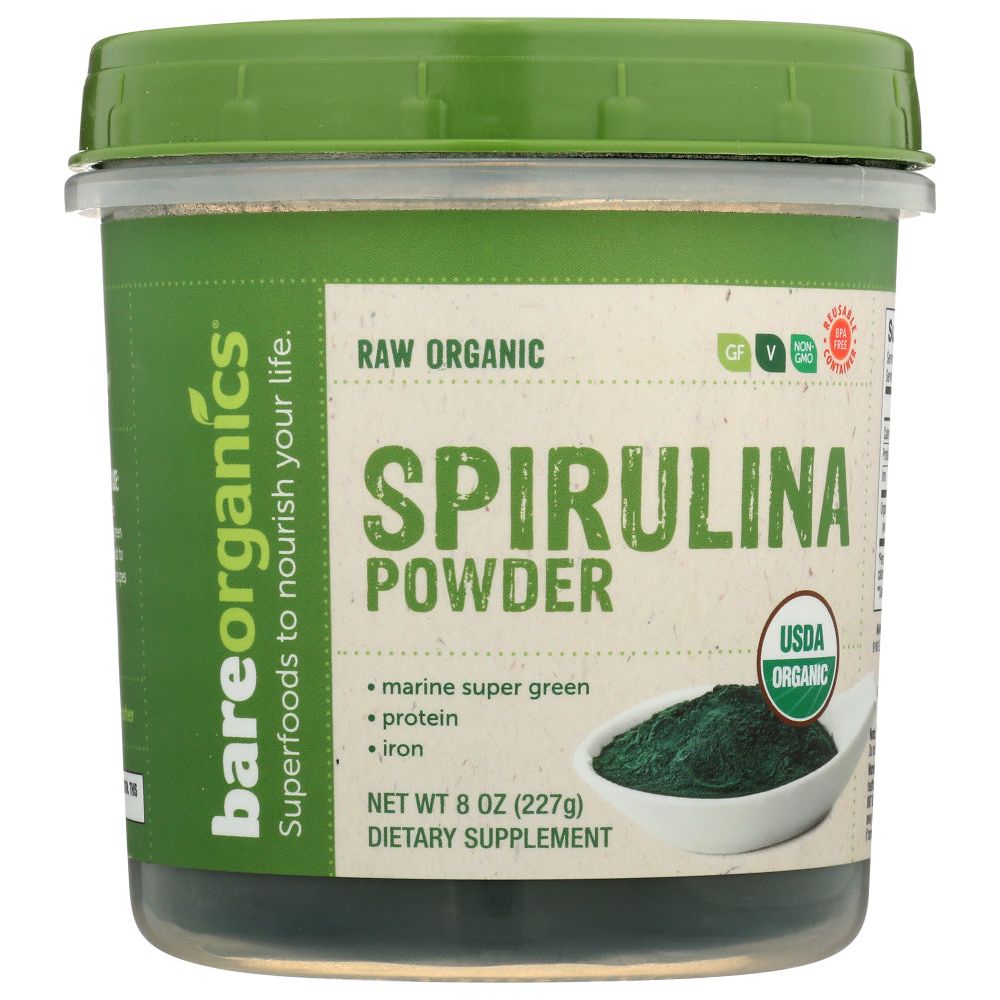 BAREORGANICS: Spirulina Pwdr Org, 8 oz - #tag1# - #tag2#