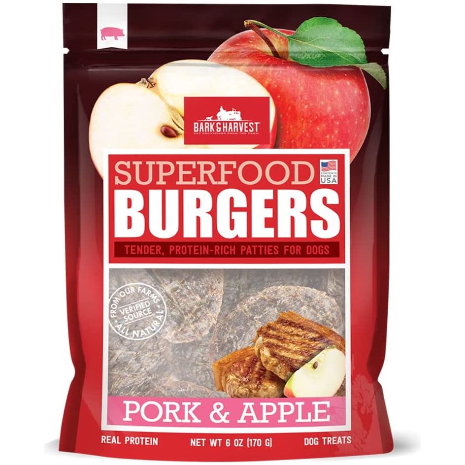 BARK AND HARVEST: Superfood Burgers Pork & Apple, 6 oz - #tag1# - #tag2#