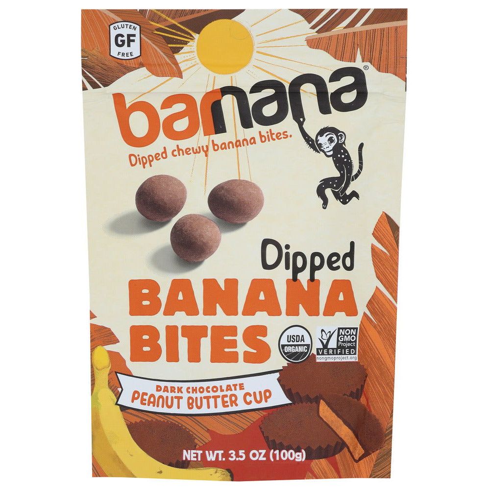 BARNANA: DIpped Banana Bites Dark Chocolate Peanut Butter Cup , 3.5 oz - Sunshine Co Op. - #tag1# - #tag2# - #tag3# - #tag4#