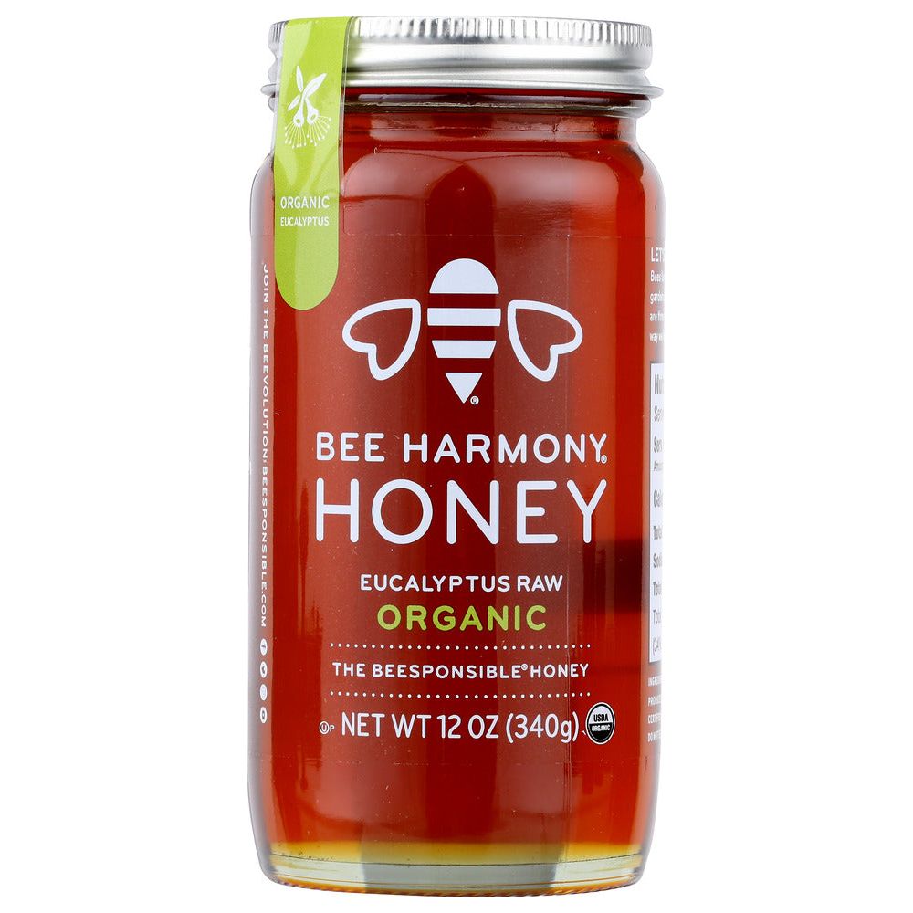BEE HARMONY: Eucalyptus Raw Honey, 12 oz - #tag1# - #tag2#
