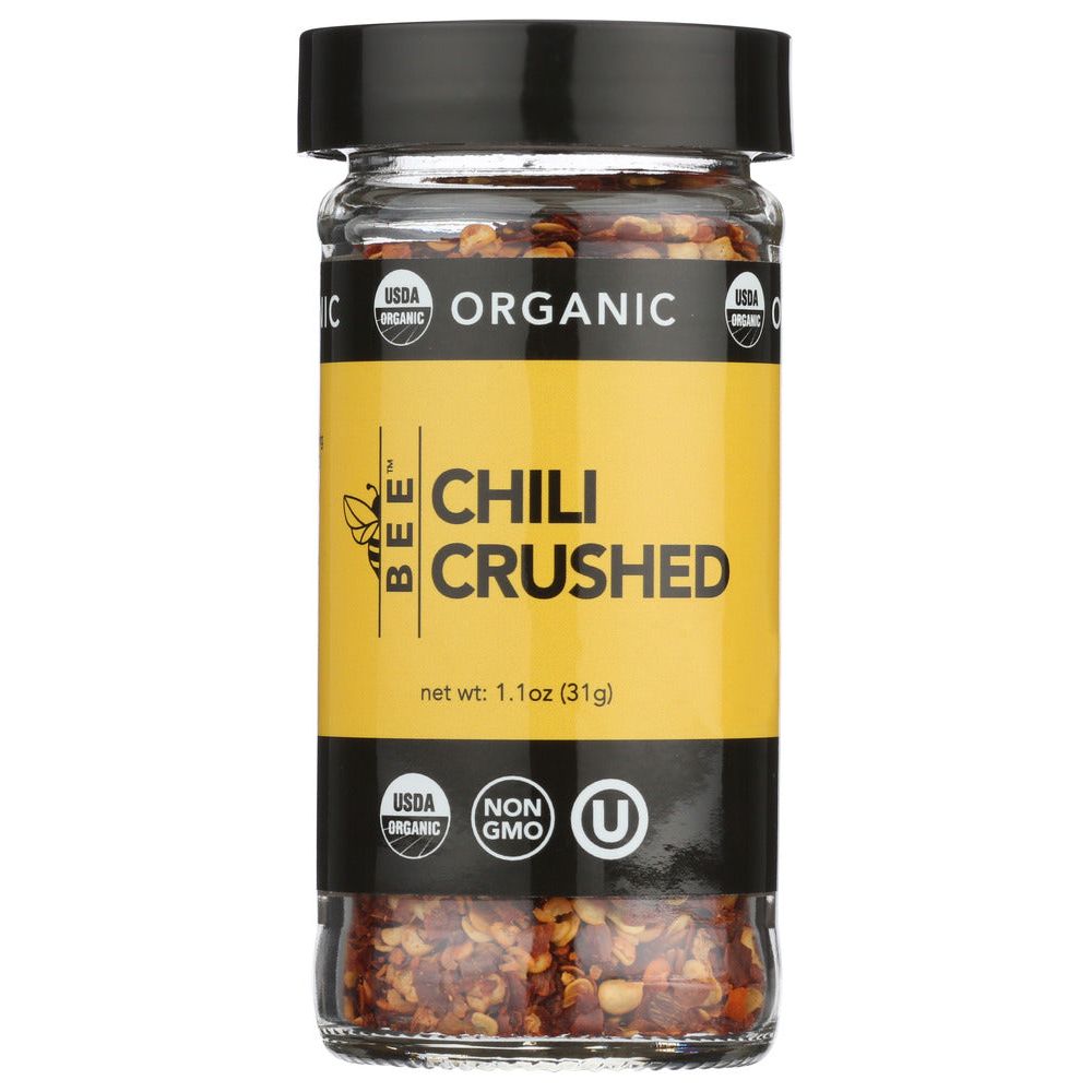 BEE SPICES: Chili Crushed Org, 1.1 oz - #tag1# - #tag2#