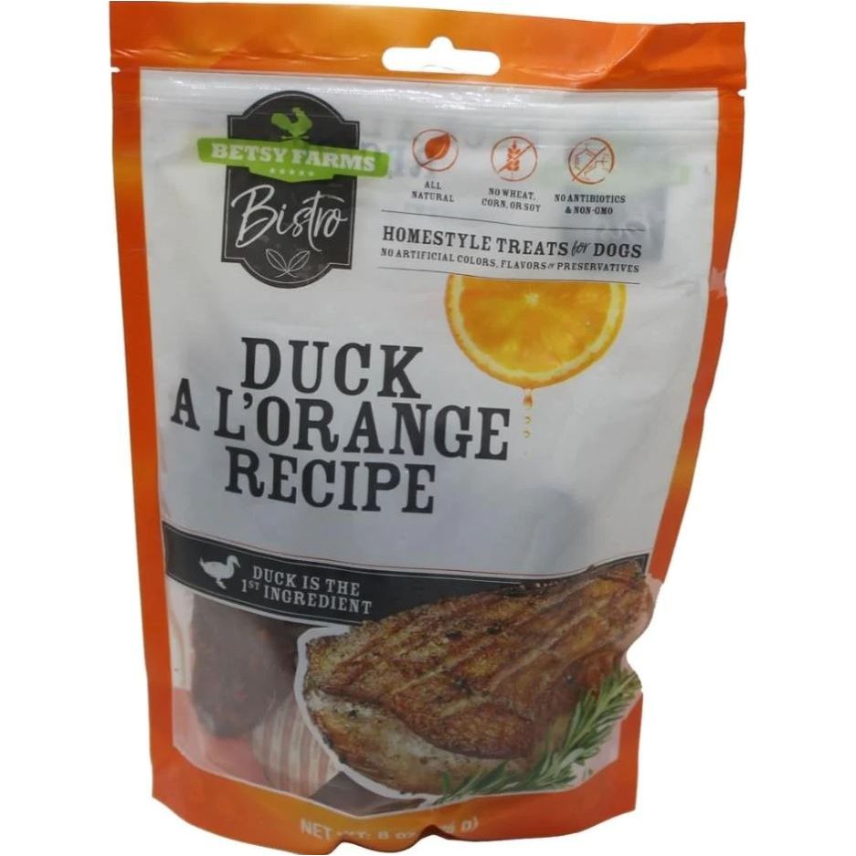 BETSY FARMS: Duck A L Orange Recipe Dog Treat, 8 oz - #tag1# - #tag2#