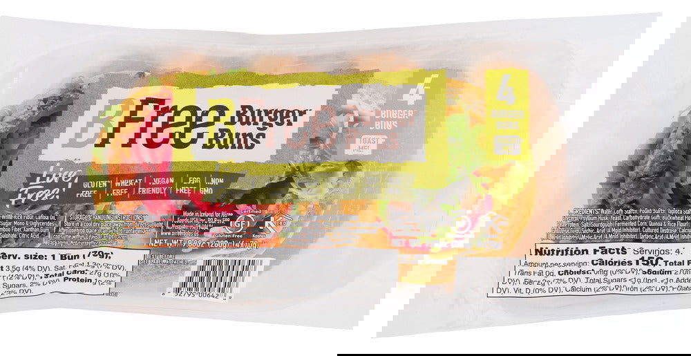 BFREE: Hamburger Buns, 9.87 oz - #tag1# - #tag2#