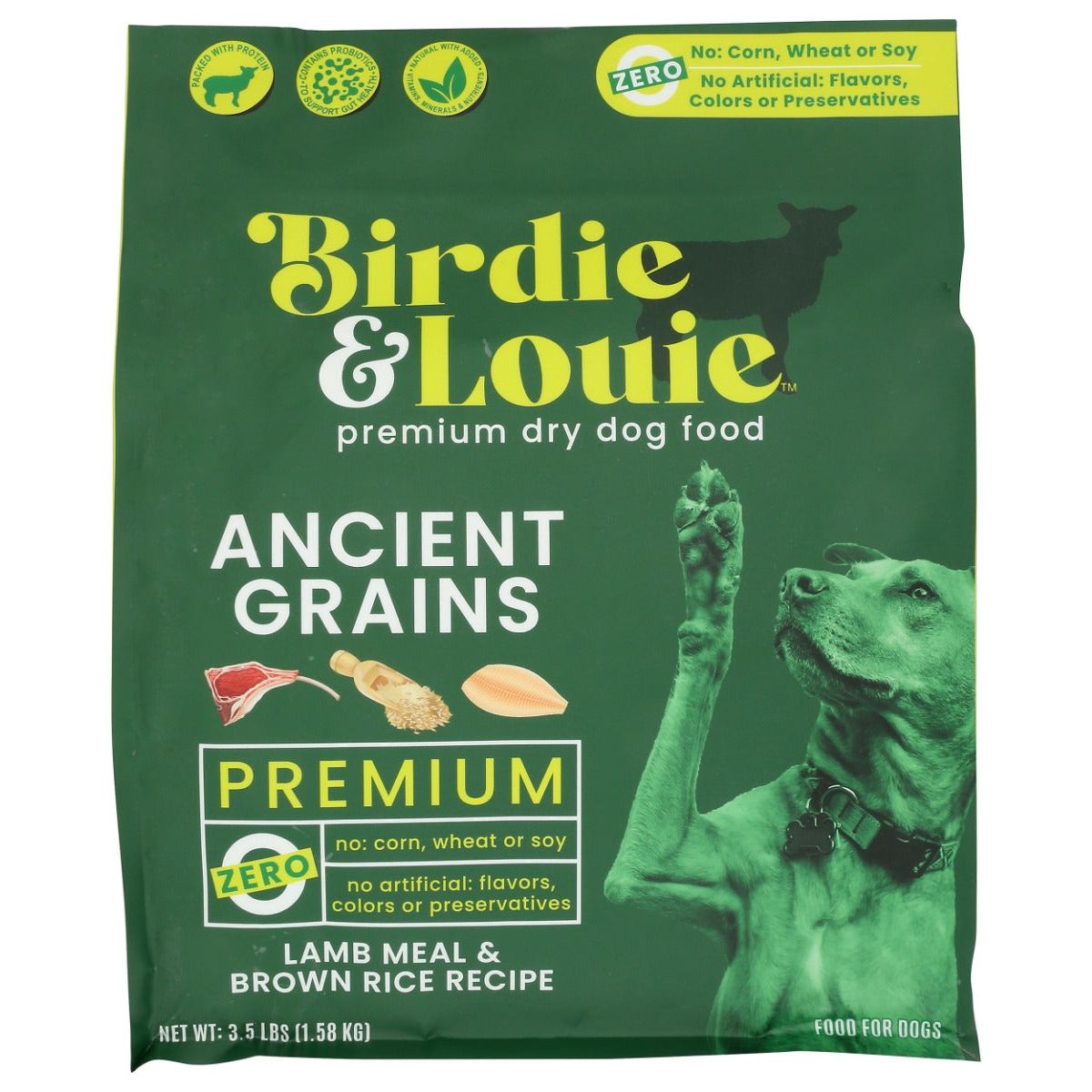 BIRDIE & LOUIE: Lamb Meal and Brown Rice Dry Dog Food, 3.5 lb - #tag1# - #tag2#