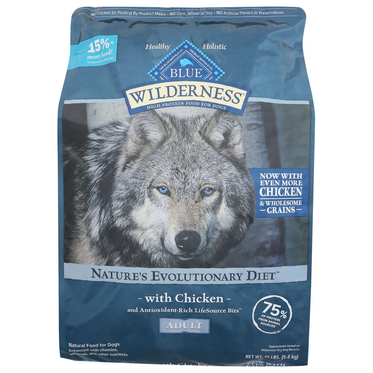 BLUE BUFFALO: Dog Food Adlt Chc Wldrns, 13 LB - #tag1# - #tag2#