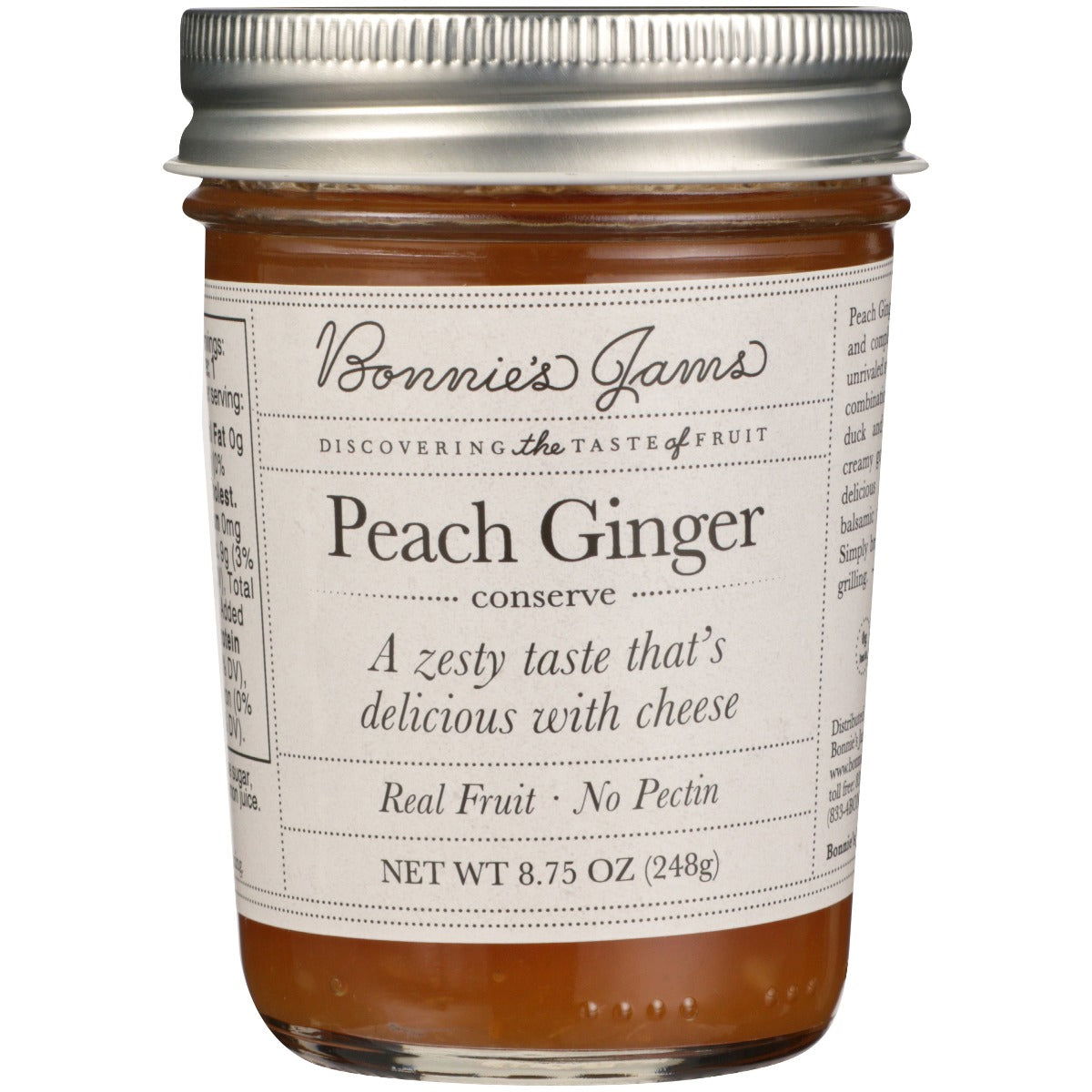 BONNIES JAMS: Peach Ginger Jam, 8.75 oz - #tag1# - #tag2#