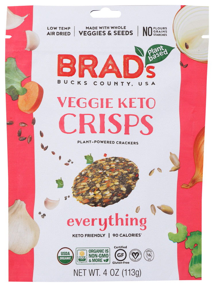 BRADS PLANT BASED: Everything Veggie Keto Crisps, 4 oz - #tag1# - #tag2#