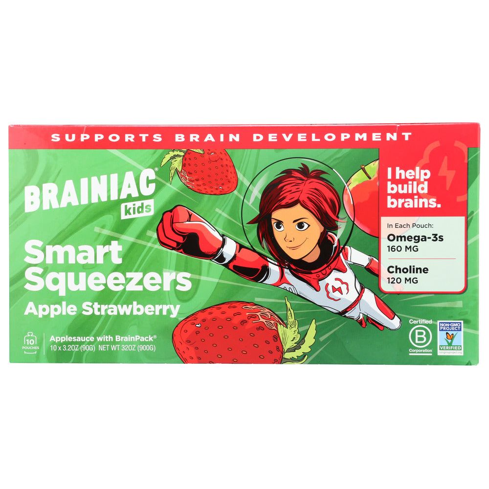 BRAINIAC: Strawberry Applesauce Smart Squeezers 10 Pc, 32 oz - #tag1# - #tag2#