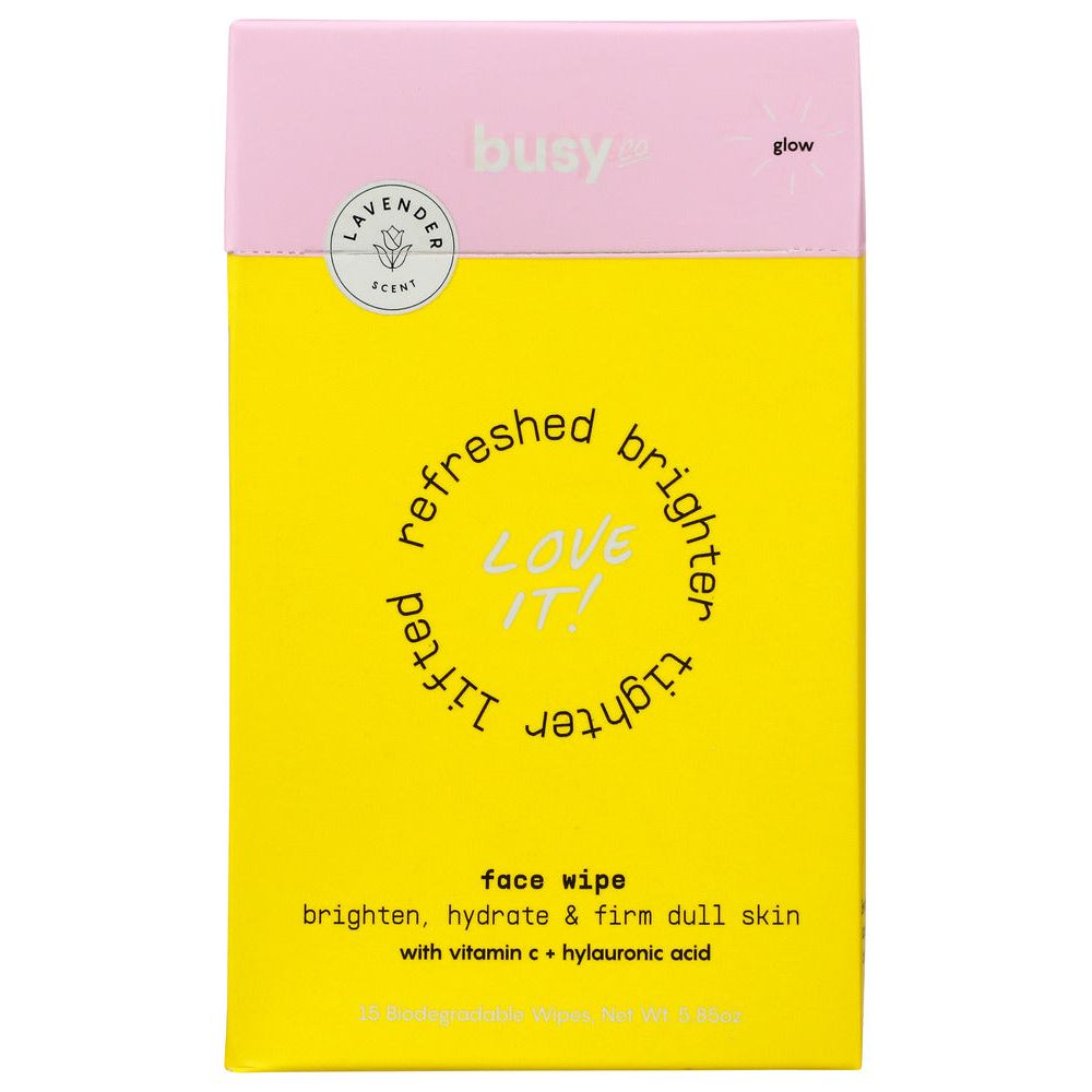 BUSY CO: Wipes Face Glow, 15 pc - #tag1# - #tag2#