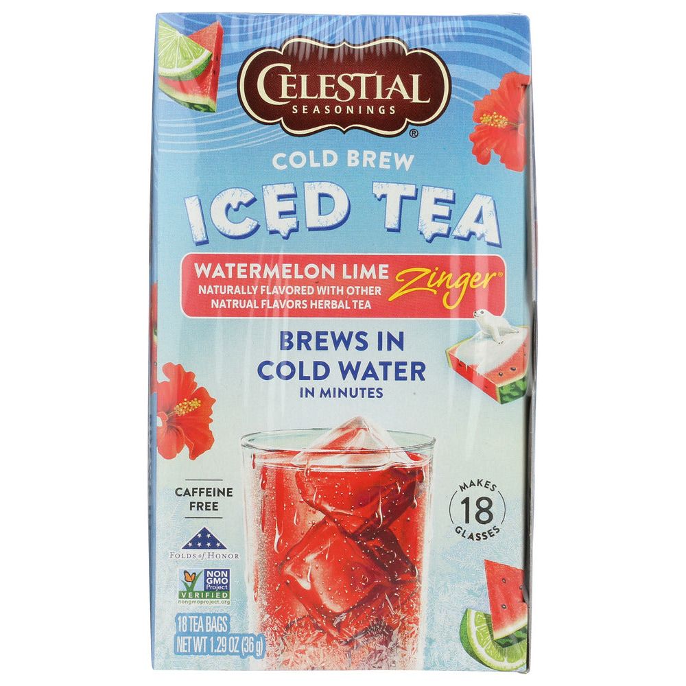 CELESTIAL SEASONINGS: Tea Wtrmln Lme Cold Brew, 18 BG - #tag1# - #tag2#