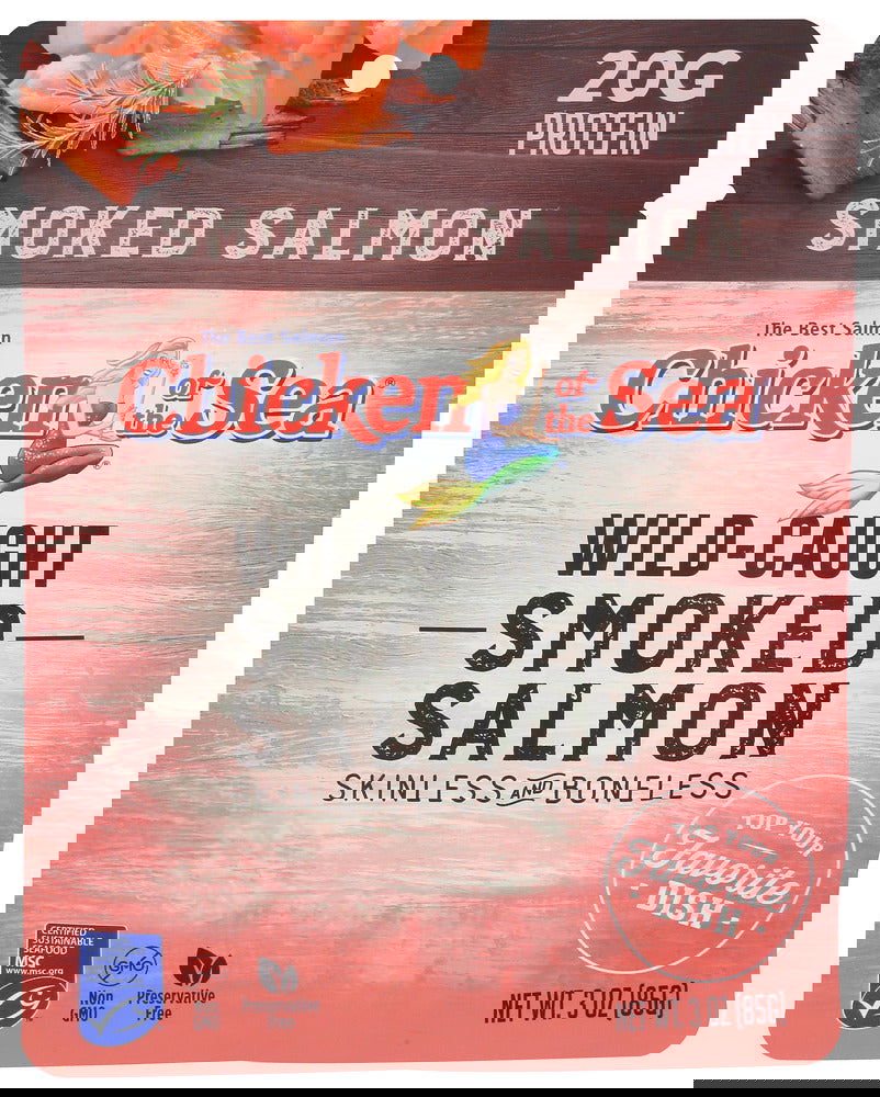 CHICKEN OF THE SEA: Salmon Wild Smoked Pouch, 3 oz - #tag1# - #tag2#