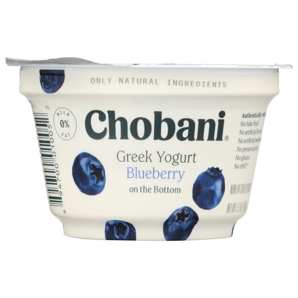 CHOBANI: Non-Fat Greek Yogurt Blueberry on the Bottom, 5.3 oz - #tag1# - #tag2#