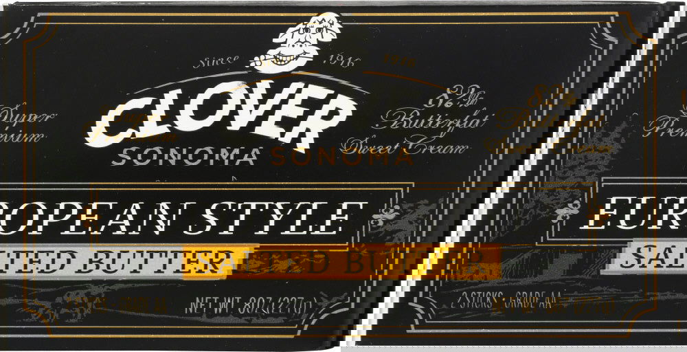 CLOVER SONOMA: European Style Salted Butter, 0.5 lb - #tag1# - #tag2#