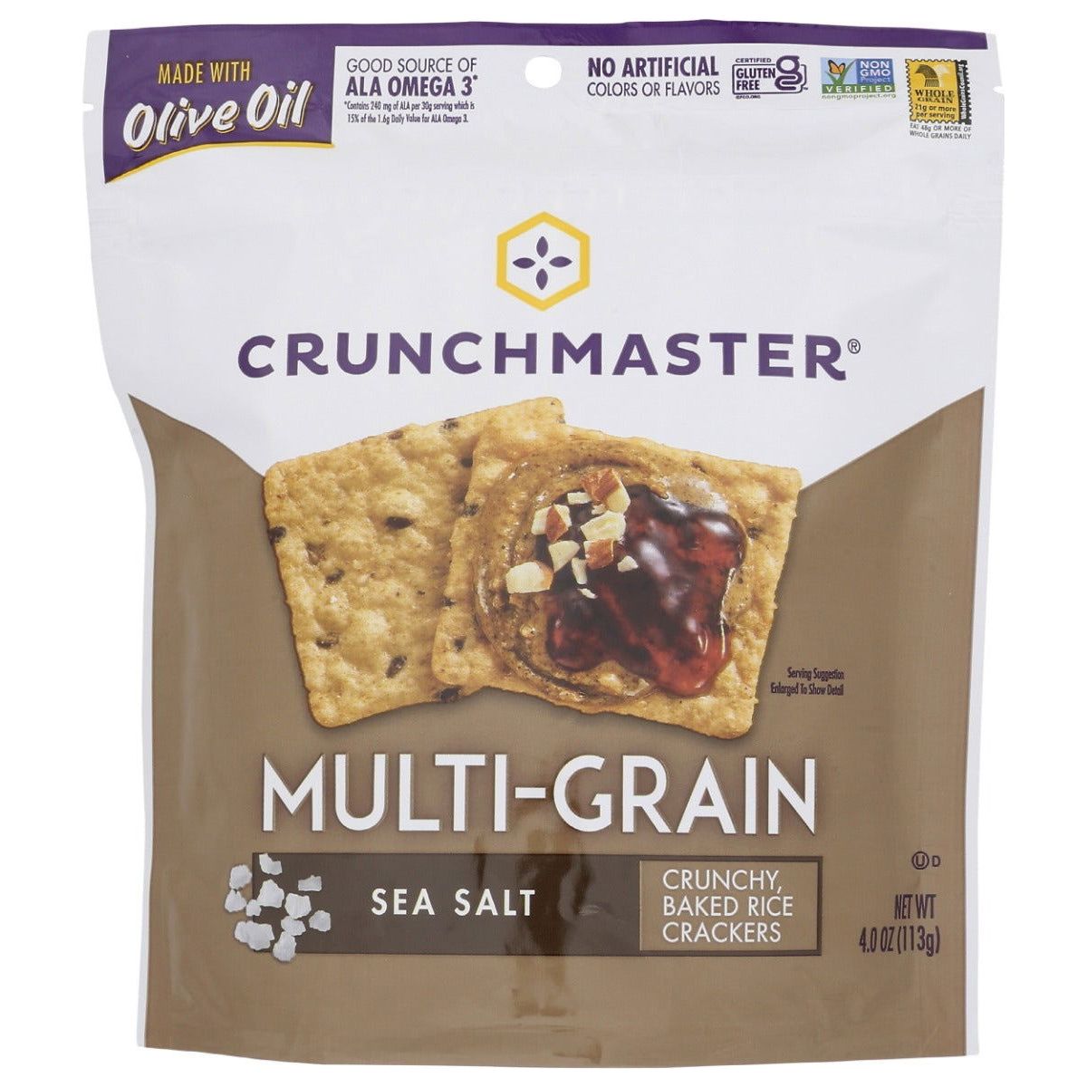 CRUNCHMASTER: Multi Grain Crackers Sea Salt, 4 oz - Sunshine Co Op. - #tag1# - #tag2# - #tag3# - #tag4#