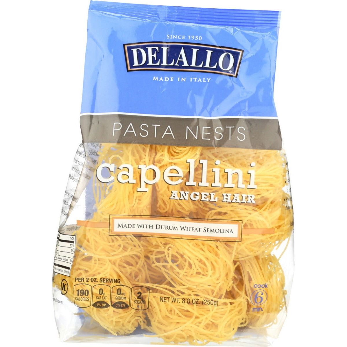 DELALLO: Capellini Angel Hair Nest Pasta, 8.82 oz - Sunshine Co Op. - #tag1# - #tag2# - #tag3# - #tag4#