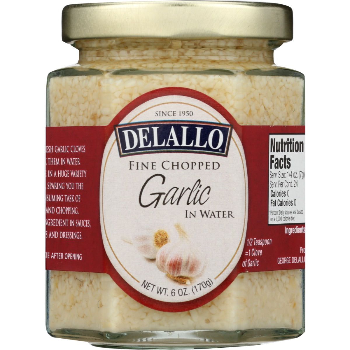 DELALLO: Minced Garlic in Water, 6 oz - #tag1# - #tag2#
