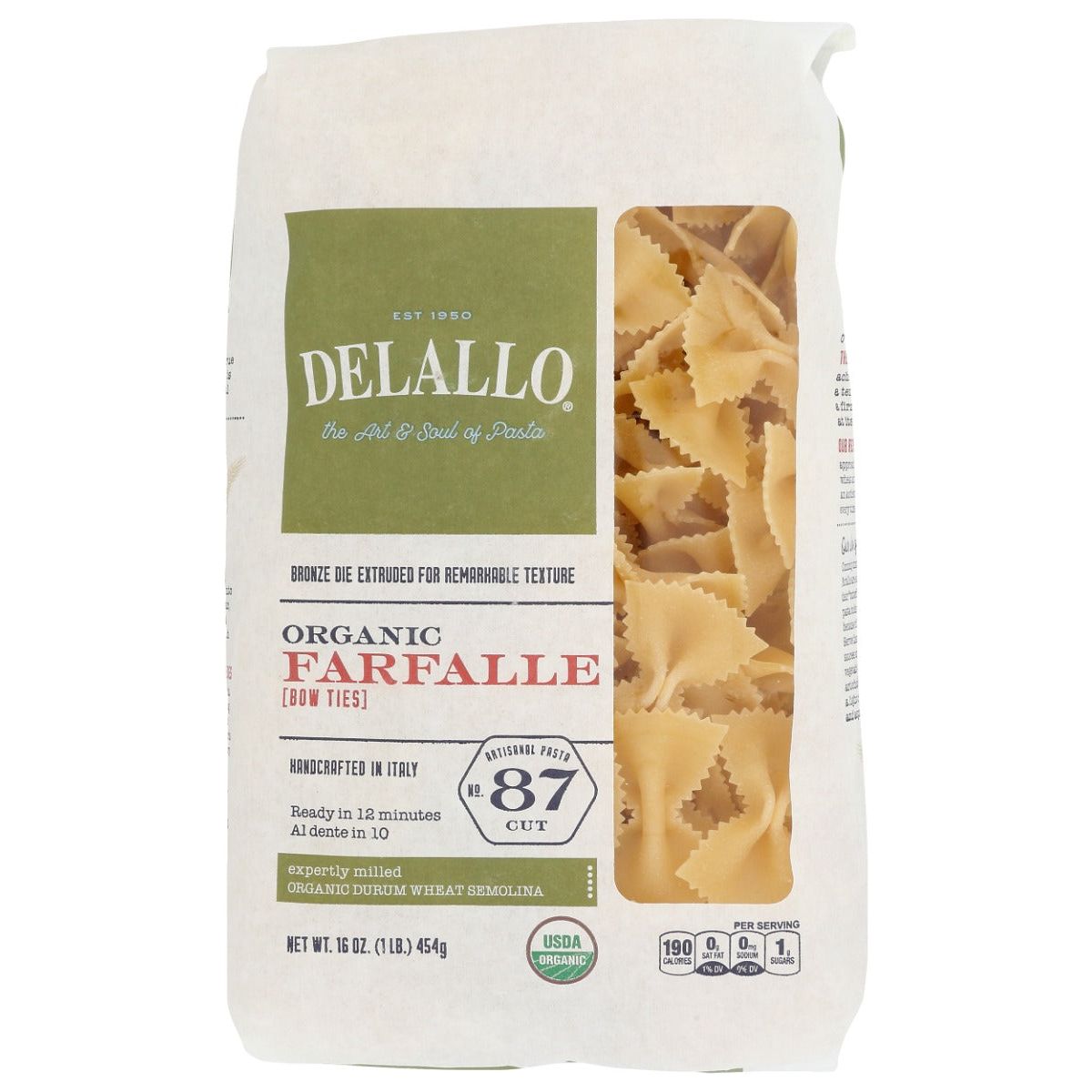DELALLO: Organic Farfalle Organic Bow Tie Pasta, 16 oz - #tag1# - #tag2#