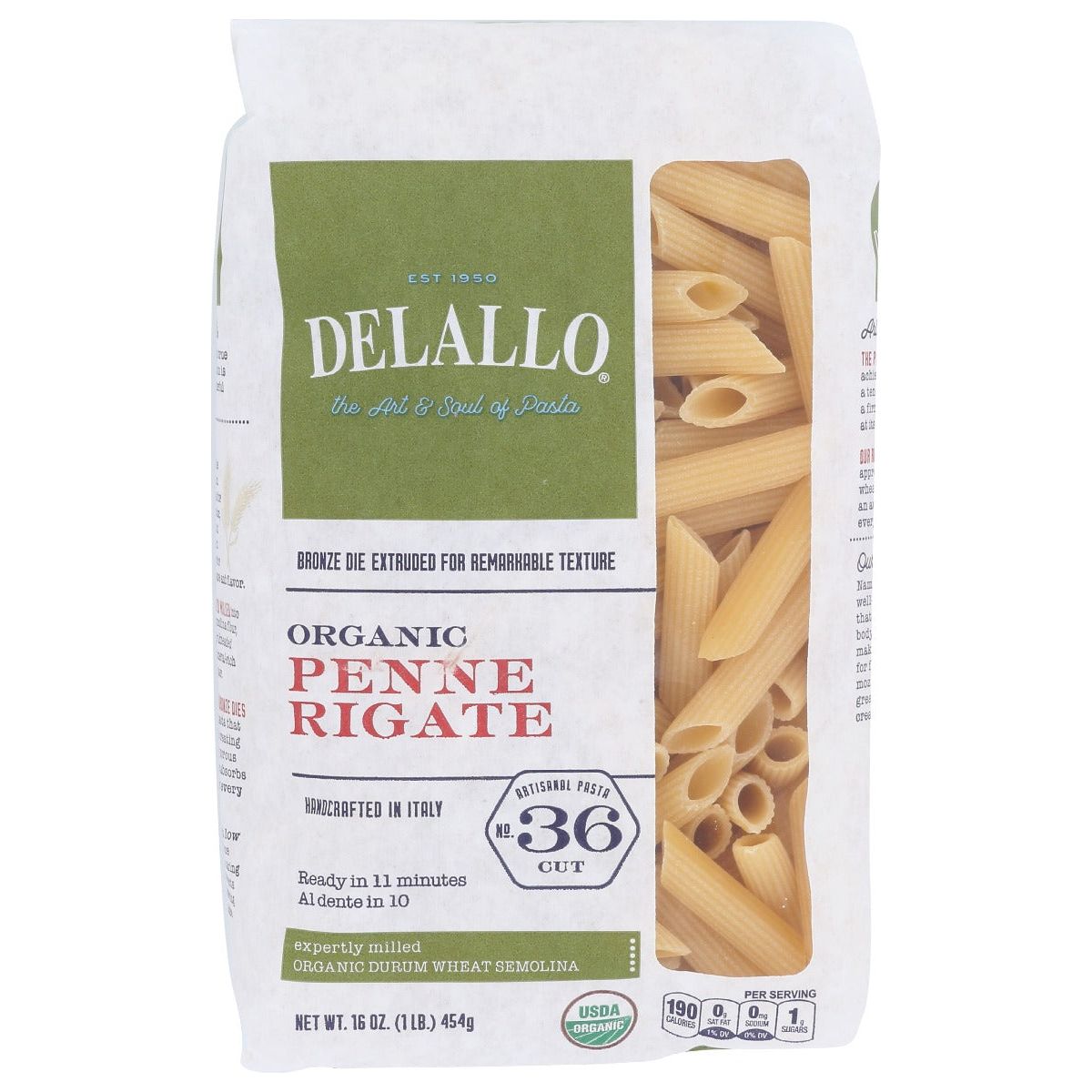 DELALLO: Pasta Semolina Penne Rigati Org, 16 oz - #tag1# - #tag2#