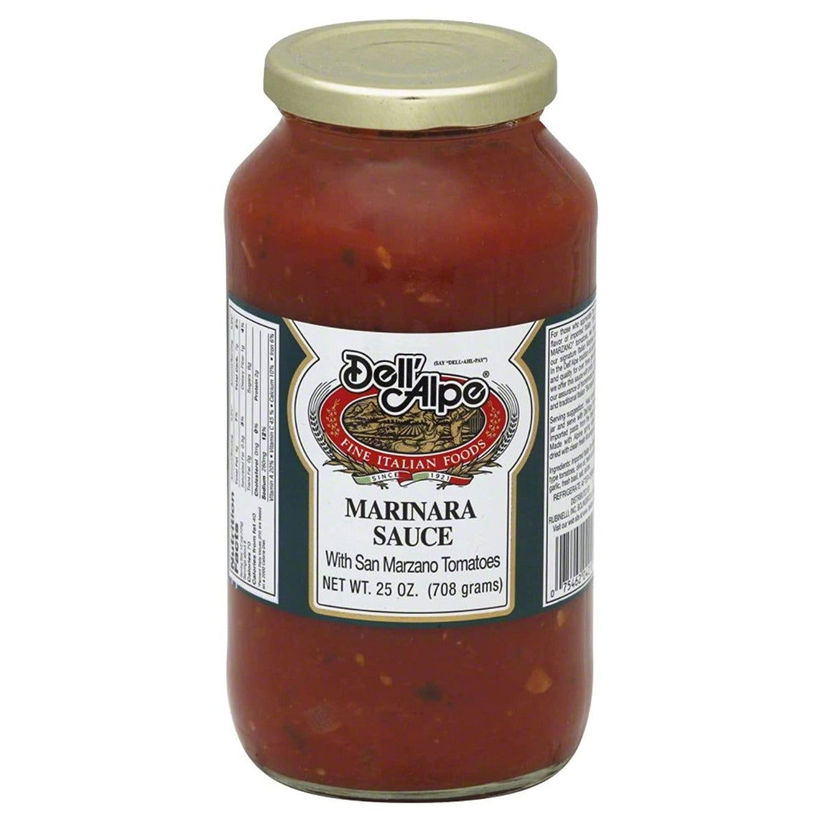 DELL ALPE: Marinara Sauce, 25 oz - #tag1# - #tag2#